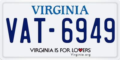 VA license plate VAT6949