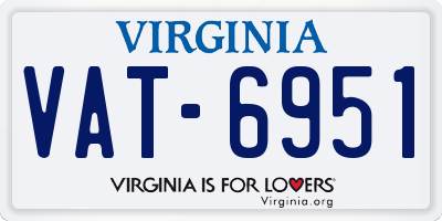 VA license plate VAT6951