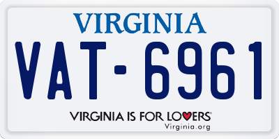 VA license plate VAT6961