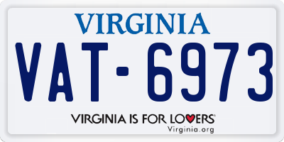 VA license plate VAT6973