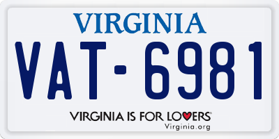 VA license plate VAT6981