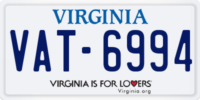 VA license plate VAT6994