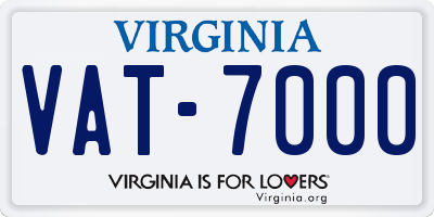 VA license plate VAT7000