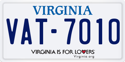 VA license plate VAT7010