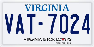 VA license plate VAT7024