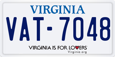 VA license plate VAT7048