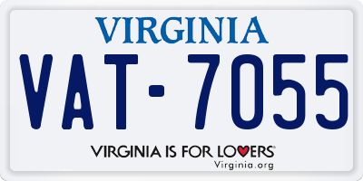 VA license plate VAT7055