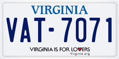 VA license plate VAT7071