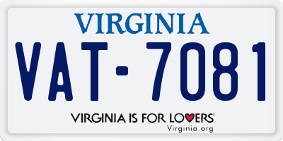 VA license plate VAT7081