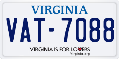 VA license plate VAT7088