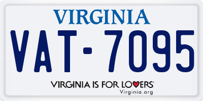 VA license plate VAT7095