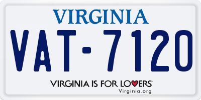 VA license plate VAT7120