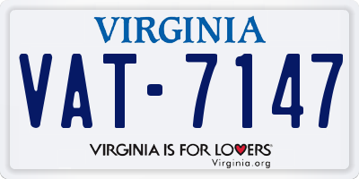 VA license plate VAT7147