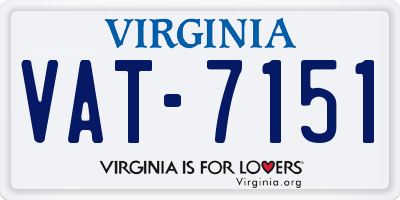 VA license plate VAT7151