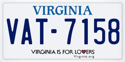 VA license plate VAT7158