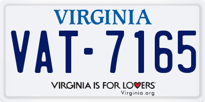 VA license plate VAT7165