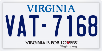 VA license plate VAT7168