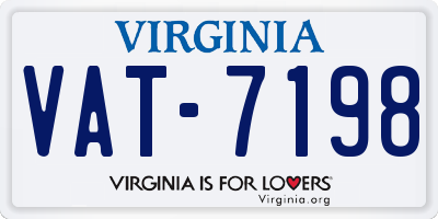 VA license plate VAT7198