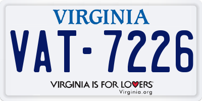 VA license plate VAT7226