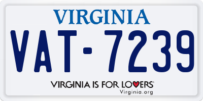 VA license plate VAT7239