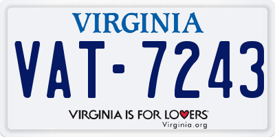 VA license plate VAT7243