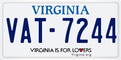 VA license plate VAT7244