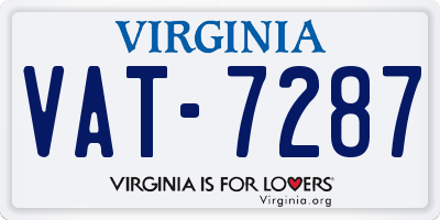 VA license plate VAT7287