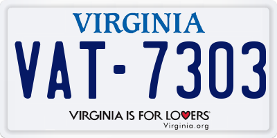 VA license plate VAT7303