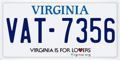 VA license plate VAT7356