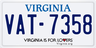 VA license plate VAT7358