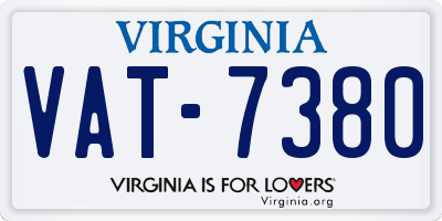 VA license plate VAT7380