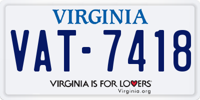 VA license plate VAT7418