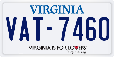 VA license plate VAT7460