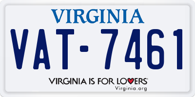 VA license plate VAT7461
