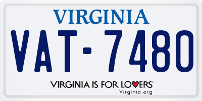 VA license plate VAT7480