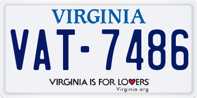 VA license plate VAT7486