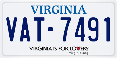 VA license plate VAT7491