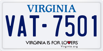 VA license plate VAT7501