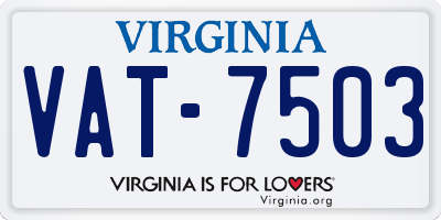 VA license plate VAT7503