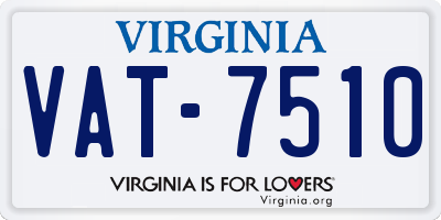 VA license plate VAT7510