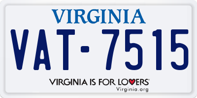 VA license plate VAT7515