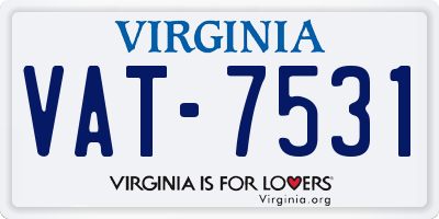 VA license plate VAT7531