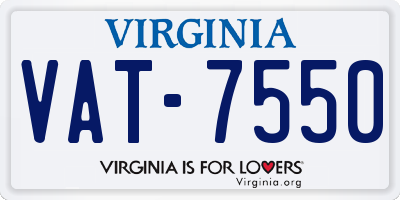 VA license plate VAT7550