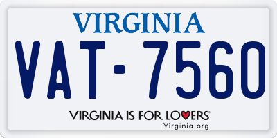 VA license plate VAT7560