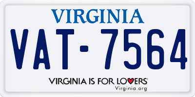 VA license plate VAT7564
