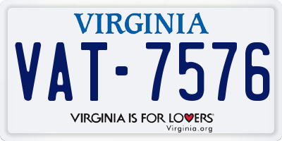 VA license plate VAT7576