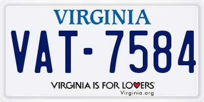 VA license plate VAT7584