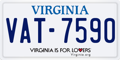 VA license plate VAT7590