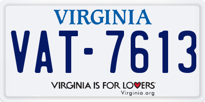 VA license plate VAT7613