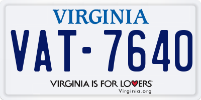 VA license plate VAT7640